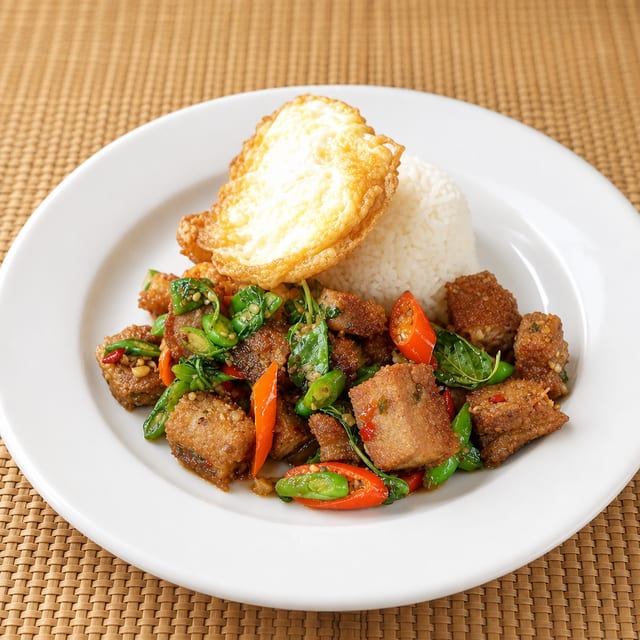 Crispy Pork Kra Prow.